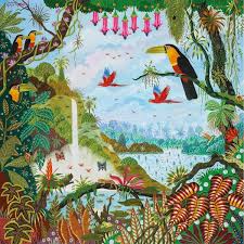 Puzzle 30 Pieces Toucans Au Jardin D Eden Art De La Couleur Art Tropical Illustration De La Nature