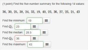 For example, you'll have your lowest value (the minimum) and the highest value (the maximum) or more concentrated data. How To Calculate 5 Number Summaries