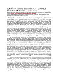 Aku hanya bisa mendengarkan perkataannya. Contoh Karangan Spm Terbaik