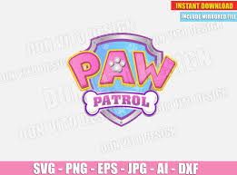 Download Logo Paw Patrol Birthday Party Pink Svg Dxf Png Skye Clipart Cut Files