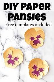 Paper Pansy Template Domestic Heights Free Paper Flower Templates Paper Flower Patterns Paper Flower Tutorial