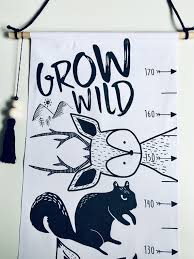 Canvas Growth Chart Height Chart For Kids Animal Growth Chart Woodland Kids Nursery Printed Canvas Decor Baby Nursery Decor Kids Decor