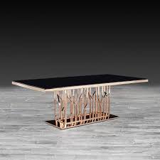 Rg Dining Table Lorensia Dining Table Gold Black Glass Dining Table Luxury Dining Tables