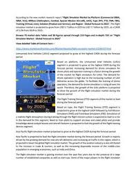 Flight Simulator Market Potential Market Opportunities Forecast 2025 Flight Simulator Aviation Training Flight Training