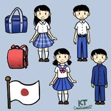 Free This Set Of Drawings Is Of Japanese Students In Their School Uniforms It Also Includes School Bags And A Ja Student Clipart Japanese School Japanese