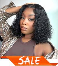 Amazon.com : HIRIREMY Curly Bob Wig Human Hair Deep Wave 13x4 HD Lace Front  Wigs For Black Women Human Hair Pre Plucked Wear And Go Glueless Short Wet  And Wavy Black Color
