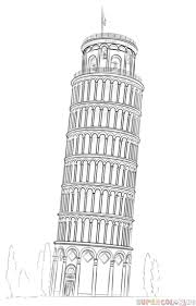 How To Draw The Leaning Tower Of Pisa Step By Step Drawing Tutorials Drawing Tutorials For Kids Drawing Tutorial Architecture Drawing