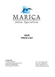 Check spelling or type a new query. Hair Price List Marica Hair And Beauty Salon Specialists
