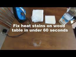 How To Remove A White Heat Stain From Wood Furniture Youtube Wood Heat White Wood Stain White Heat