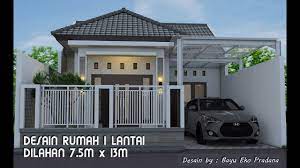 Model balkon di lantai atas pada rumah 2 lantai sangat mirip dengan konsep sebuah teras yang terletak di dalam rumah. Desain Rumah Satu Lantai Di Lahan 7 5 M X 13 M Youtube