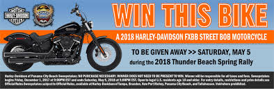 Panama City Beach Cycles 2018 Harley Davidson Street Bob Rally Motorcycle Giveaway Ends 5 5 One Time Entry Street Bob Harley Davidson Street Harley Davidson