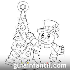Muñeco De Nieve Para Colorear Navidad