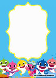 Free Printable Baby Shark Pinkfong Birthday Invitation Template Updated Shark Birthday Invitations Shark Theme Birthday Shark Birthday Party Invitation