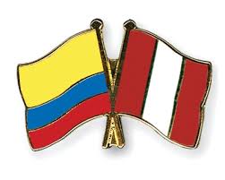Where to watch in 100+ countries? Crossed Flag Pins Colombia Peru Flags