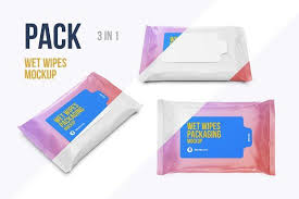 Wet Wipes Mockup 3 In 1 Pack In 2020 Wet Wipe Wet Wipes Packaging Psd Templates