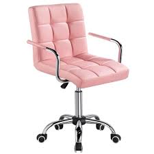 Ce fauteuil kinnarps modèle 9000 combine confort et fonctionalité. Yaheetech Fauteuil De Bureau A Roulette Chaise De Bureau Pivotante En Eco Cuir Ergonomique Reglable En Hauteur Accoudoirs Detachables Rose