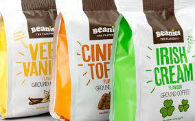 Beanies The Flavour Co On Packaging Of The World Coffee Packaging Packaging Design Biscuits Packaging