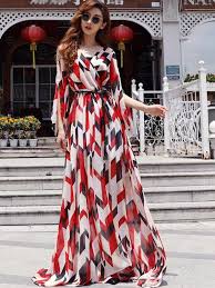 Simple Geometry Print Lacing Color Block Maxi Dress A Line Dresses Blue Empire Floor Length Color Block Maxi Dress Maxi Dress Party Stylish Dress Designs