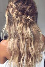 Boho Wedding Hair With Braid For Long Loose Wavy Hair Medium Hair Styles Medium Length Hair Styles Wavy Wedding Hair