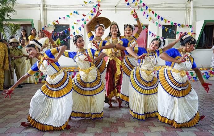 Traditional dances are performed during Onam