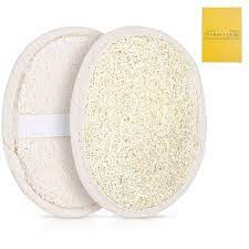 EUROPEAN M6 Loofah Sponge Exfoliating Body Scrubber - Premium Exfoliator  Bath Loofa Pads, Made Natural Egyptian Lufas, Luffa Pad for Women and Men,  Shower Loofahs and Soft Cotton Materials (2 Pack)