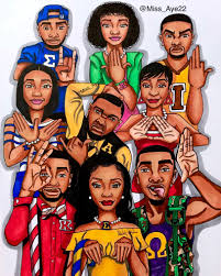 Divine Nine Greek Artwork By Ashley Andrews Black Fraternities Sorority Art Greek Artwork