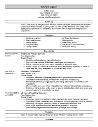 truck driver resume examples driving