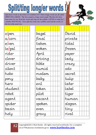 Word for this week include: Phonics Splitting Longer Words Into Syllables 2 Teaching Resources