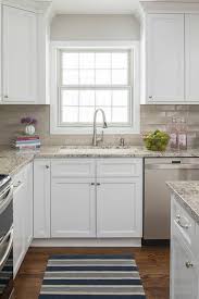 neutral tan subway tile backsplash