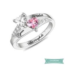 Choisir sa bague de fiançailles. Bague D Amour Scarlett Avec Pierre De Naissance Pour Couple Jewelssimo