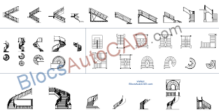 Autres Blocs Autocad Dwg Escaliers En Plan Et Elevation Vue
