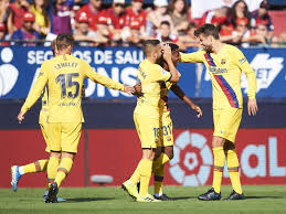 Barcelona played osasuna in their sunday afternoon la liga fixture, looking to claim back ground on the top two in the title fight. Osasuna 2 2 Barcelona Report Ratings Reaction As Late Penalty Sees Barca Blow It In Pamplona 90min