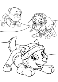 Everest Plays With Skye And Rubble Coloring Page Paw Patrol Coloring Pages Paw Patrol Coloring Puppy Coloring Pages