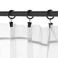 Syrlig Curtain Ring With Clip And Hook Black 1 Ikea Curtains With Rings Curtain Rings With Clips Curtain Clips