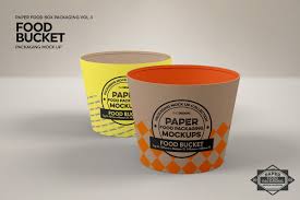 Box and packaging mockups take a prominent place in a product creator's toolbox. Paper Food Bucket Packaging Mockup Packaging Mockup Food Box Packaging Mockup