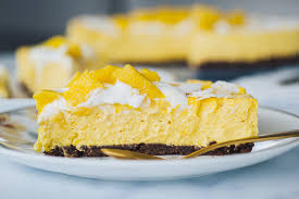 No Bake Mango Cheesecake With Chocolate Biscuit Base Mondomulia
