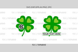 Download Free Shamrock Monogram Svg Four Leaf Clover Svg Clover Svg Crafter File Free Svg Cut Files