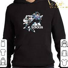 Free delivery on orders over $40! Dragon Ball Z Son Goku Nike Logo Adidas Shirt Hoodie Sweatshirt Longsleeve Tee