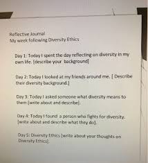 The quality of reflection in student journals: Please Help Me Put In To Words My Weekly Journal Chegg Com