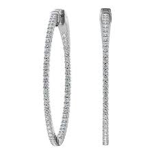 25karats offers engagement rings, diamond engagement ring, wedding bands, wedding ring, diamond & anniversary rings and gia certified diamonds at exceptional factory direct prices. 18 Karat White Gold Large Hoop Insideout Diamond Earrings 1 2 5 Carat For Sale At 1stdibs