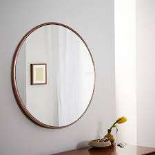 Square and ellipse oval mirror set with golden royal wooden vintage frames isolated. Round Metal Wall Mirror 58 5 Cm Electroplated Metal Rose Gold