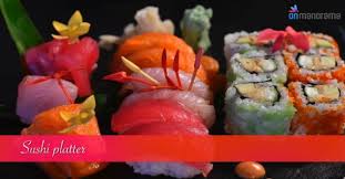 1 soupe miso + 1 salade de choux 6 maki saumon rolls cheese 6 makislim saumon avocat 6 maki saumon 6. Japanese Sushi Platter With California Maki Nigiri And Sashimi