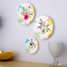 They will never lose a bit of their color, will not aggravate your allergies and thrive on neglect. Ceramic Wall Plates With Beautiful Flowers Design Art Wall Hanging Pl Wallmantra