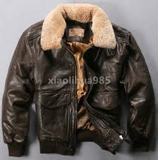 Warm Mens Pilot Jacket Genunie Leather Flight Bomber Coat Fur Collar Thick Parka Leather Jacket Men Fur Leather Jacket Mens Pilot Jacket
