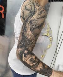 Bei Kompletten Arm Sleeves Sollte Im Bestmoglichen Fall Immer Ein Durchdachtes Konzept Vor Dem Ersten Stich Arm Tattoo Lebensbaum Tattoo Baum Tattoo Oberarm
