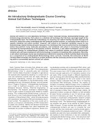 Conclusion for animal cell experiment. Pdf An Introductory Undergraduate Course Covering Animal Cell Culture Techniques