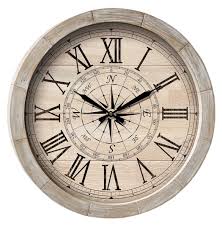 Mattweiß, mit aufgedruckten schwarzen zahlen, farbe rand: Vintage Stil Wanduhr Mare Me Maritime Dekoration Geschenke