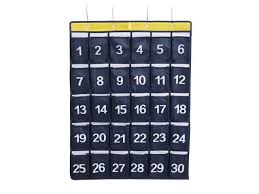 Azdent Numbered Classroom Pocket Charts For Cell Phones Hanging Caculator Organizers 30 Pockets