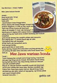 Mee Jawa Warisan Bonda Cooking Recipes Malaysian Food Recipes
