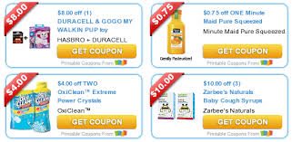 Coupons New Printable Coupons Save 8 Off 1 Duracell Gogo My Walkin Pup 10 3 Zarbee S Minute Maid Ox In 2020 Baby Coupons Printable Coupons New Baby Products
